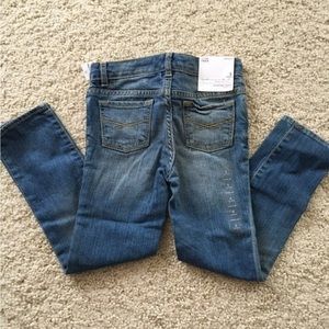 New GAP jeans denim pants mini skinny adjustable waist straight leg pocket- 5 5T